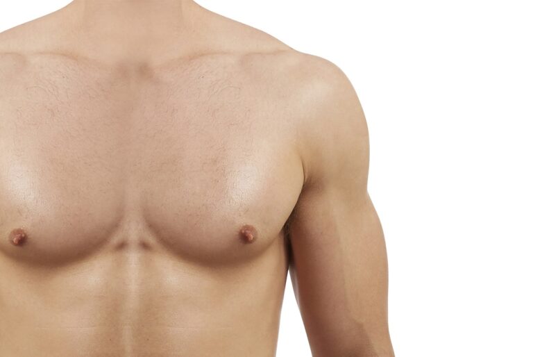 athletic man with chest growth