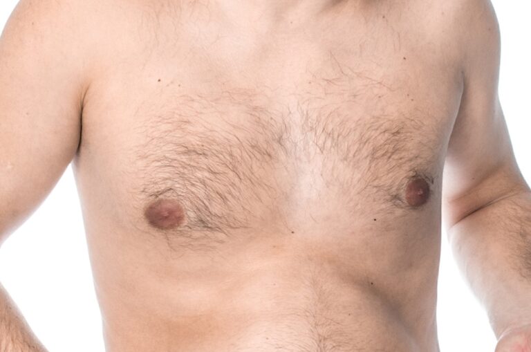 man's chest hair close up